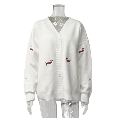 Damen kuscheliger Over-Sized Strickcardigan mit einzigartiger Stickerei Stalluxe