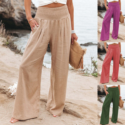 Damen Weite Sommerhose mit elastischem Bund und legerem Schnitt Stalluxe