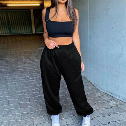 Damen Lässige Jogginghose mit elastischem Bund und seitlichen Taschen Stalluxe