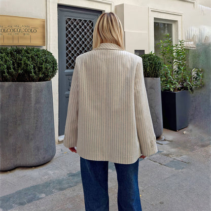 Damen Oversized Blazer mit kreativem Stickdesign Stalluxe