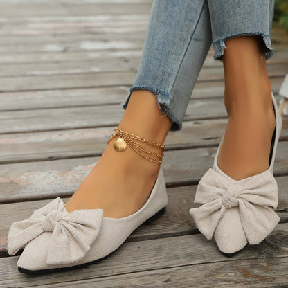 Damen Ballerinas mit eleganter Schleifenverzierung und weichem Innenfutter Stalluxe