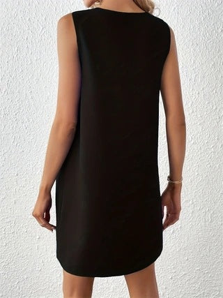 Damen A-linien Kleid mit schickem Schlüssel-ausschnitt Stalluxe