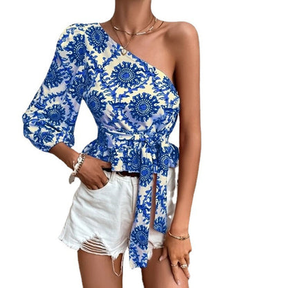 Damen asymmetrisches Ein-Schulter-Peplum-Top Stalluxe