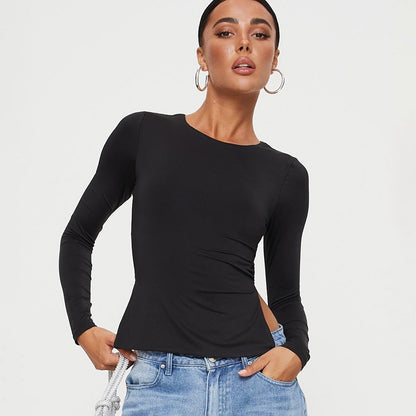Damen langärmliges Fitnessshirt mit tailliertem Schnitt Stalluxe
