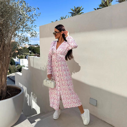 Damen Maxikleid mit floralem Muster Stalluxe