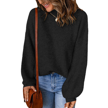 Damen Übergroßer Pullover mit strukturiertem Muster und hochgeschlossenen Ausschnitt Stalluxe