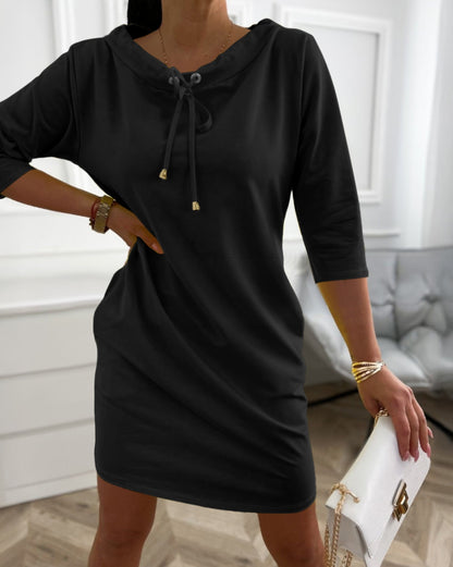 Damen lässiges Kapuzenkleid Stalluxe