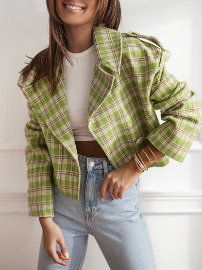 Damen Kurzjacke im trendigen Oversized-Stil mit doppelter Knopfleiste und weichem Material Stalluxe