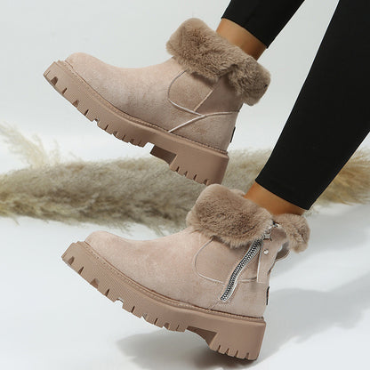 Damen Winterliche Stiefeletten mit kuscheligem Kunstfellkragen und rutschfester Sohle Stalluxe