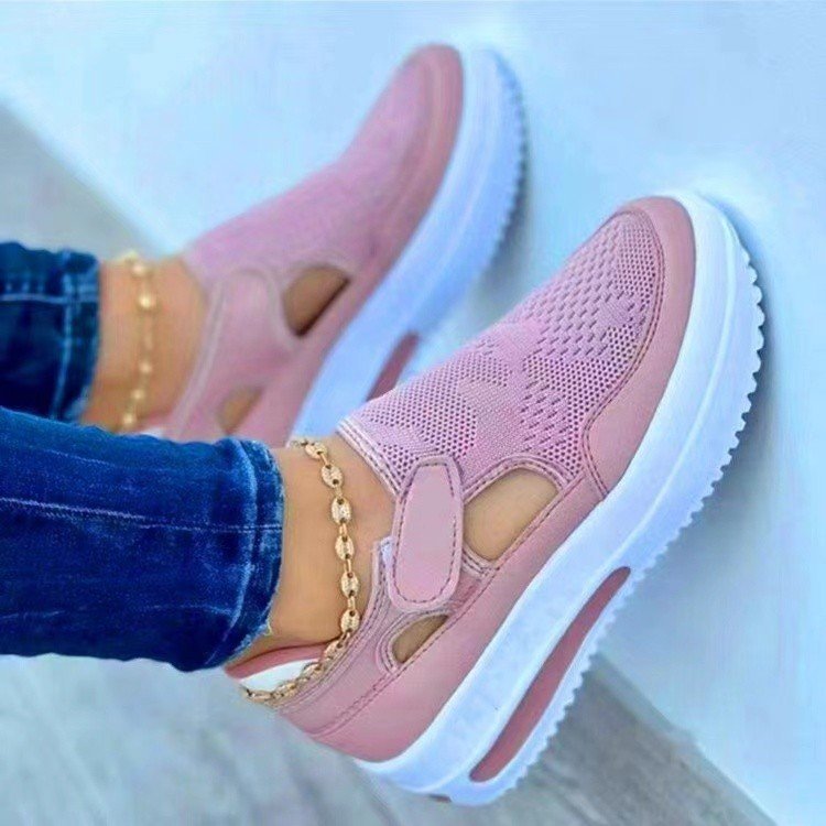 Damen Atmungsaktive Slip-On Sneakers mit elegantem Klettverschluss und ergonomischer Dämpfung Stalluxe