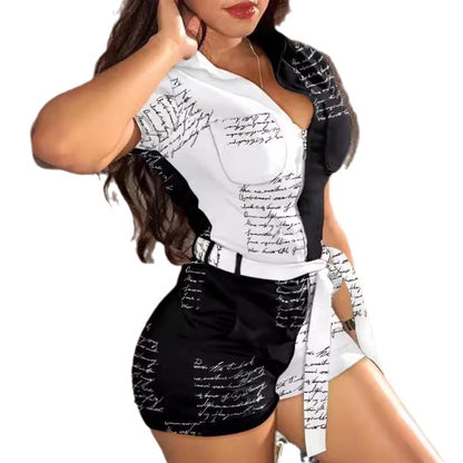 Damen Modischer Jumpsuit mit Schriftmuster und tailliertem Schnitt Stalluxe