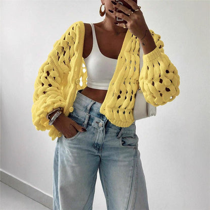 Damen Strickpullover mit einzigartigem Lochmuster und lässigem Schnitt Stalluxe