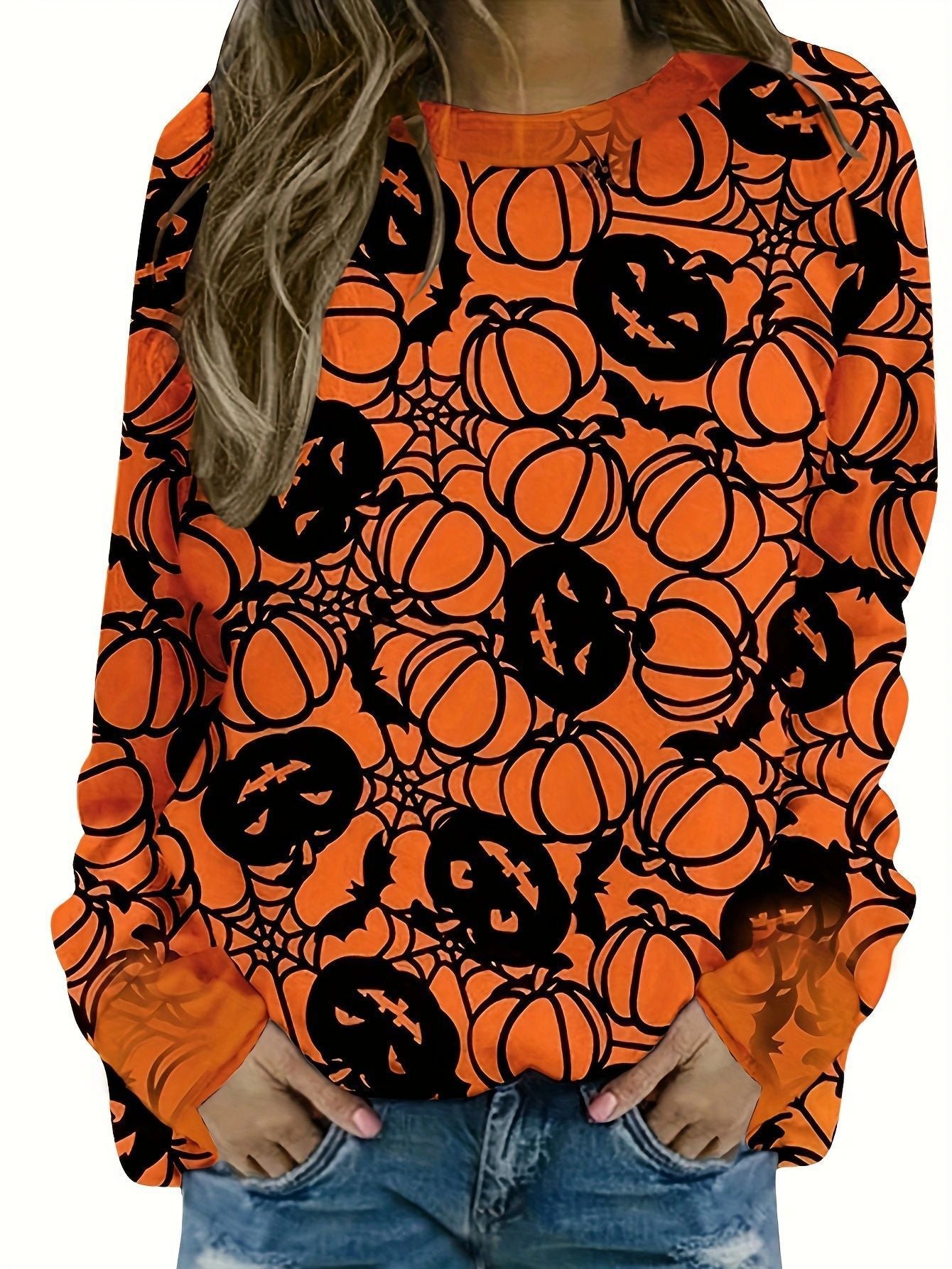 Damen lässiges Sweatshirt mit Halloween-Motiv und bequemer Passform Stalluxe