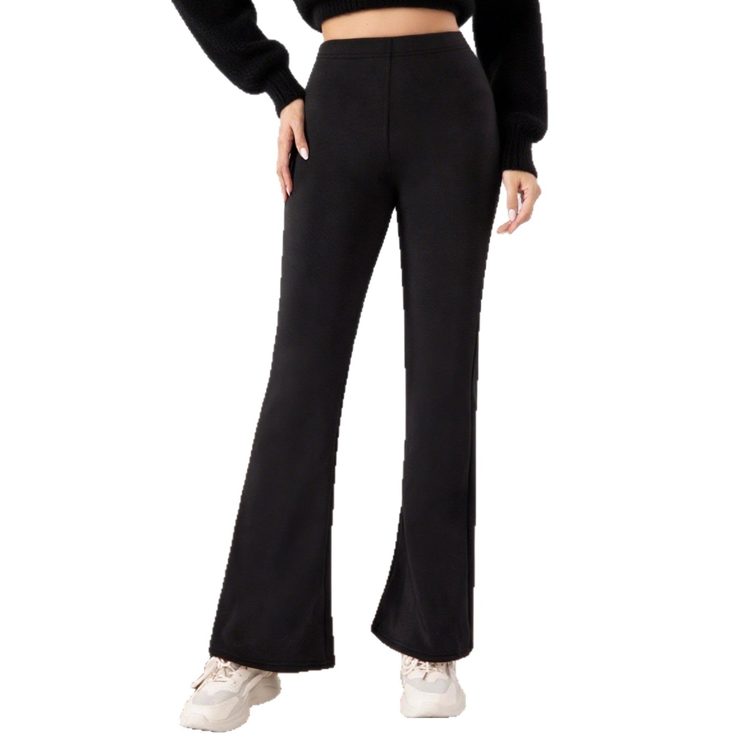 Damen Weitbeinige Fleece-Leggings mit hohem Bund und praktischem Schnitt Stalluxe