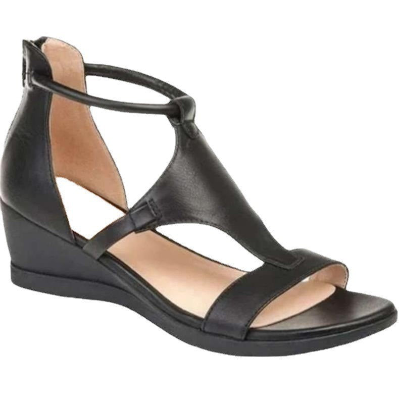 Damen elegante Wedge-Sandalen mit verstellbaren Riemen und gepolstertem Fußbett Stalluxe