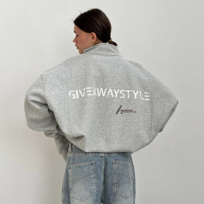 Damen Oversized Freizeitjacke mit urbanem Schriftzug Stalluxe