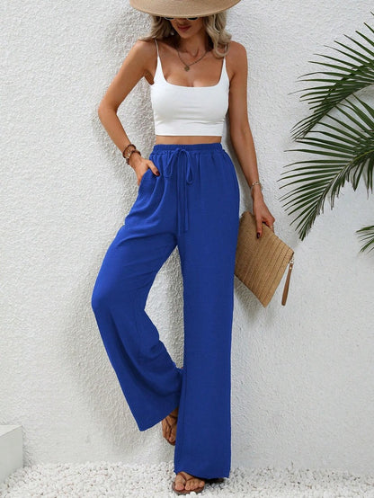 Damen weite Sommerhose mit elastischem Bund und lässigem Schnitt Stalluxe
