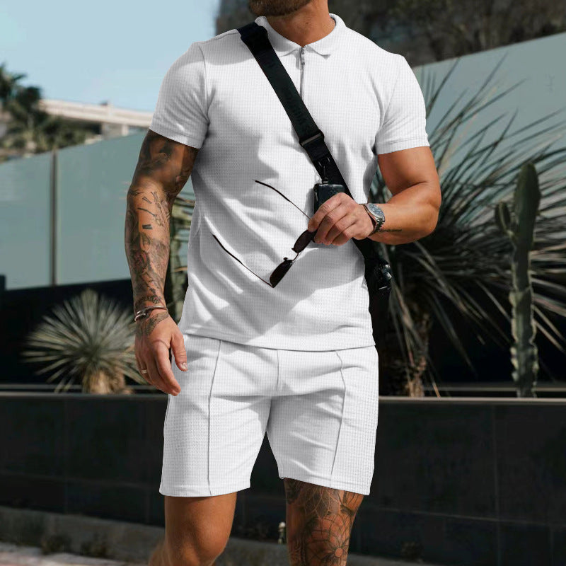 Product Image for Herren Poloshirt mit strukturiertem Gewebe und praktischen Seitentaschen Stalluxe - Weiß / XXXL