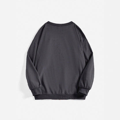 Damen lässiger Oversize Pullover mit Statement-Druck und Rippstruktur Stalluxe