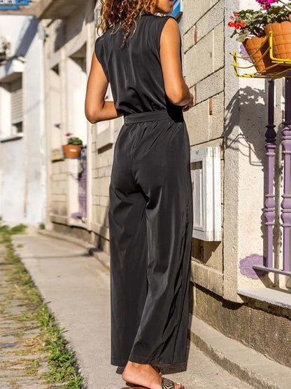 Damen Jumpsuit mit floralem Design und praktischem Taillengürtel Stalluxe