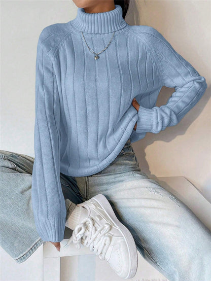 Damen Strickpullover mit hohem Kragen Stalluxe
