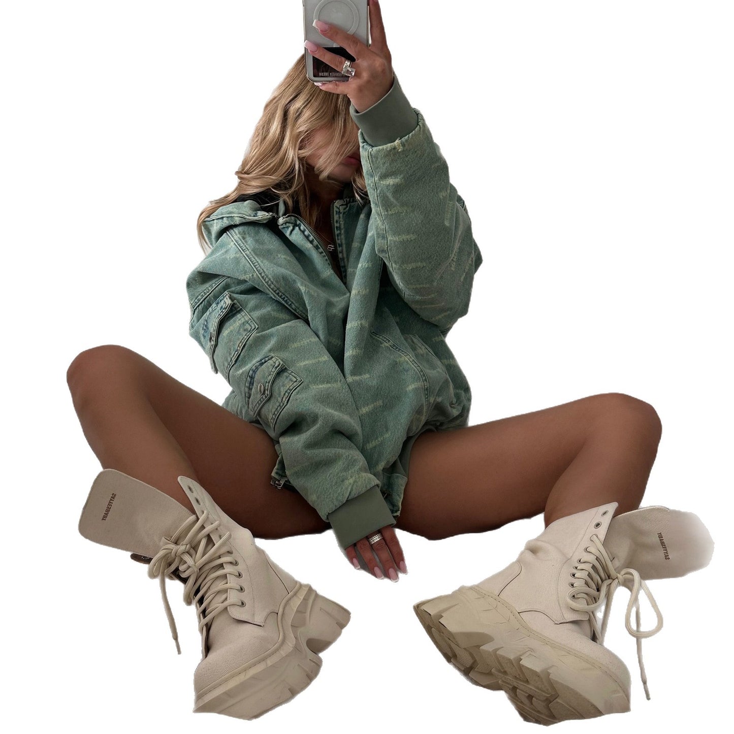 Damen Oversized Denimjacke mit lässigem Schnitt und praktischen Taschen Stalluxe