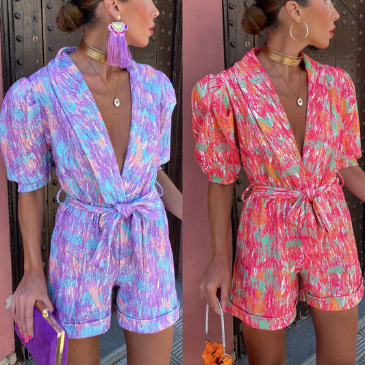 Damen Jumpsuit mit buntem Muster Stalluxe