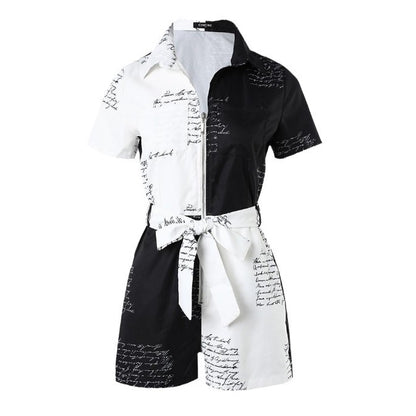 Damen Shorty-Overall mit grafischem Druck und modernem Schnitt Stalluxe