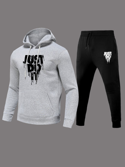 Damen Hoodie und Jogginghose Set mit modernem Grafikdruck Stalluxe