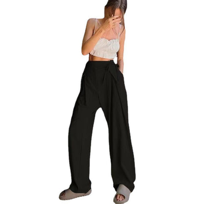 Damen Weitgeschnittene Chinohose mit seitlichem Bindegürtel Stalluxe