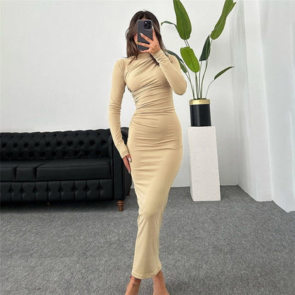 Damen Raffiniertes Langarmkleid mit figurbetonendem Schnitt Stalluxe