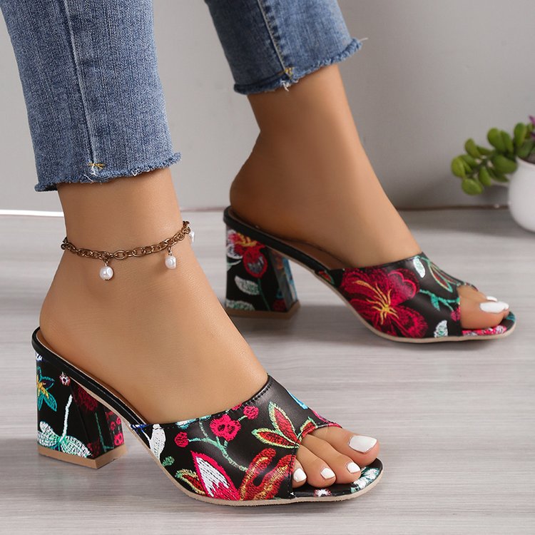 Damen Offene Schuhe mit Hochblockabsatz Stalluxe