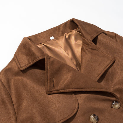 Damen Eleganter Trenchcoat mit taillierbarem Gürtel und klassischem Revers Stalluxe