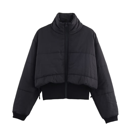 Damen Übergangs-Steppjacke mit hohem Kragen und dekorativem Reißverschluss Stalluxe