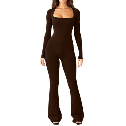 Damen Bodysuit mit weitem Bein und tiefem Dekolleté Stalluxe