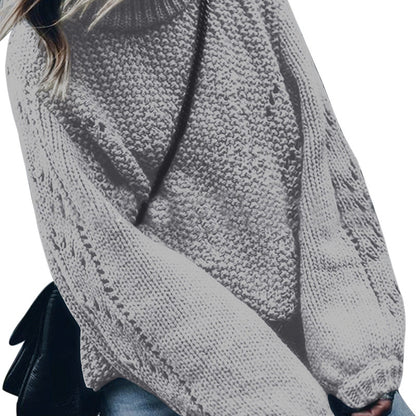 Damen Grobstrickpullover mit weitem Schnitt und modischem Rollkragen Stalluxe