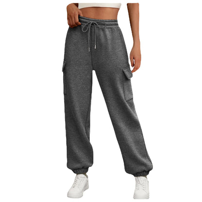 Damen Cargo-Hose mit Gummibund und seitlichen Taschen Stalluxe
