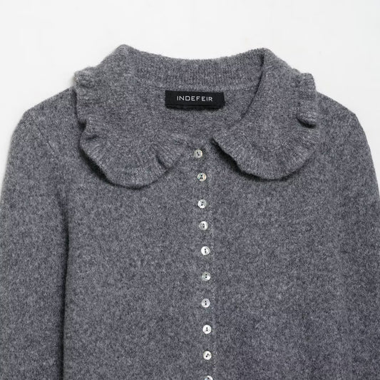 Damen Strickjacke mit kragen und dekorativem Knopfverschluss Stalluxe