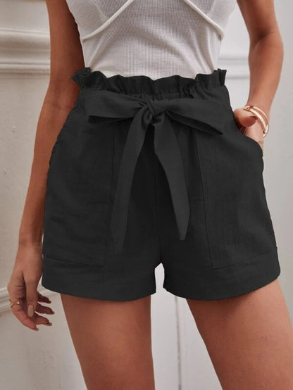 Damen Tailored Shorts mit Krawatte und praktischen Taschen Stalluxe