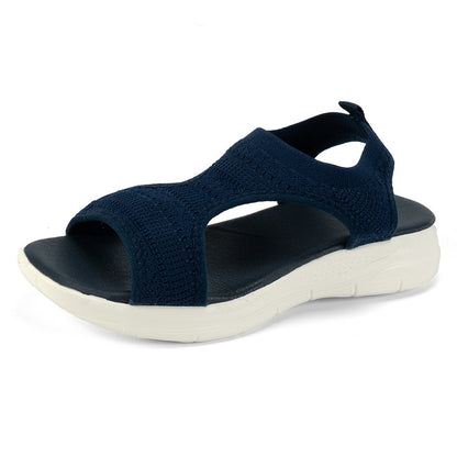 Damen Sportliche Freizeitsandalen mit atmungsaktivem Strickmaterial und dämpfender Sohle Stalluxe