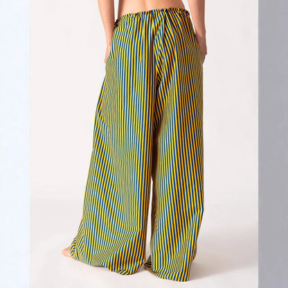 Damen Weite Sommerhose mit vertikalem Streifenmuster Stalluxe