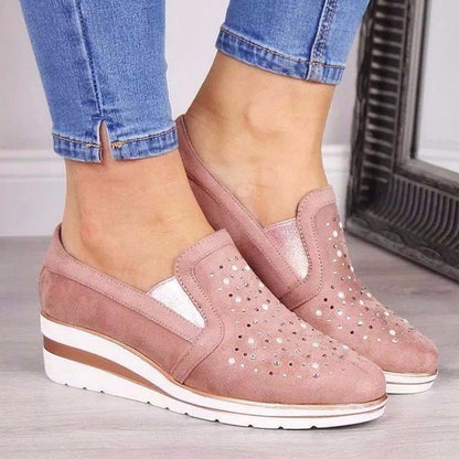 Damen Wedge-Sneaker mit funkelnden Applikationen Stalluxe