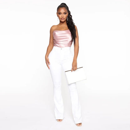 Damen Flared Jeans mit hohem Bund und figurformendem Schnitt Stalluxe 1758094934