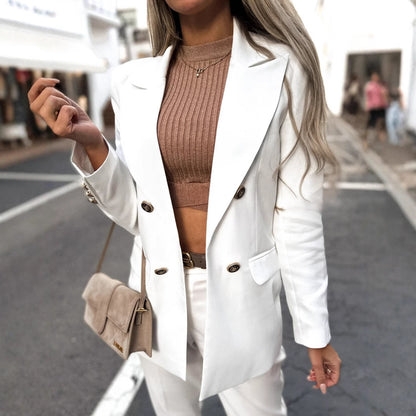 Damen Eleganter Blazer im modernen Schnitt mit doppelter Knopfreihe Stalluxe