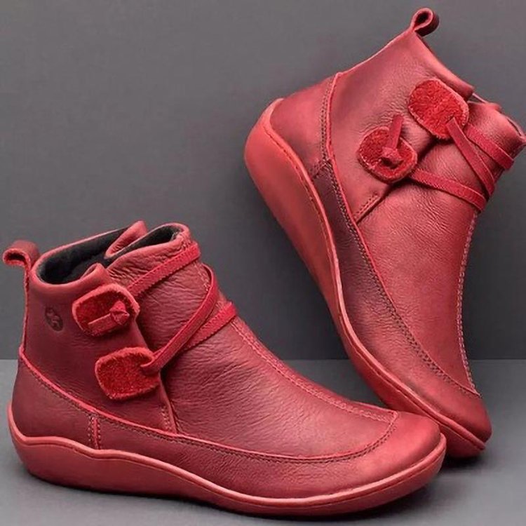 Damen Bequeme Lederstiefeletten mit innovativem Schnallenverschluss Stalluxe
