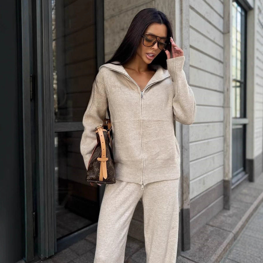 Damen modischer Reißverschluss-Sweater im Rippdesign mit lässigem Schnitt Stalluxe