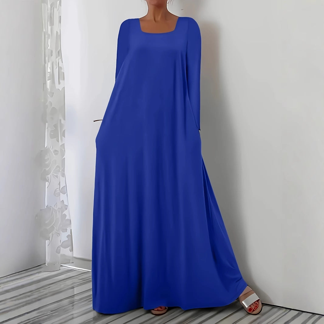 Damen Weit geschnittenes Maxikleid mit praktischen Taschen Stalluxe