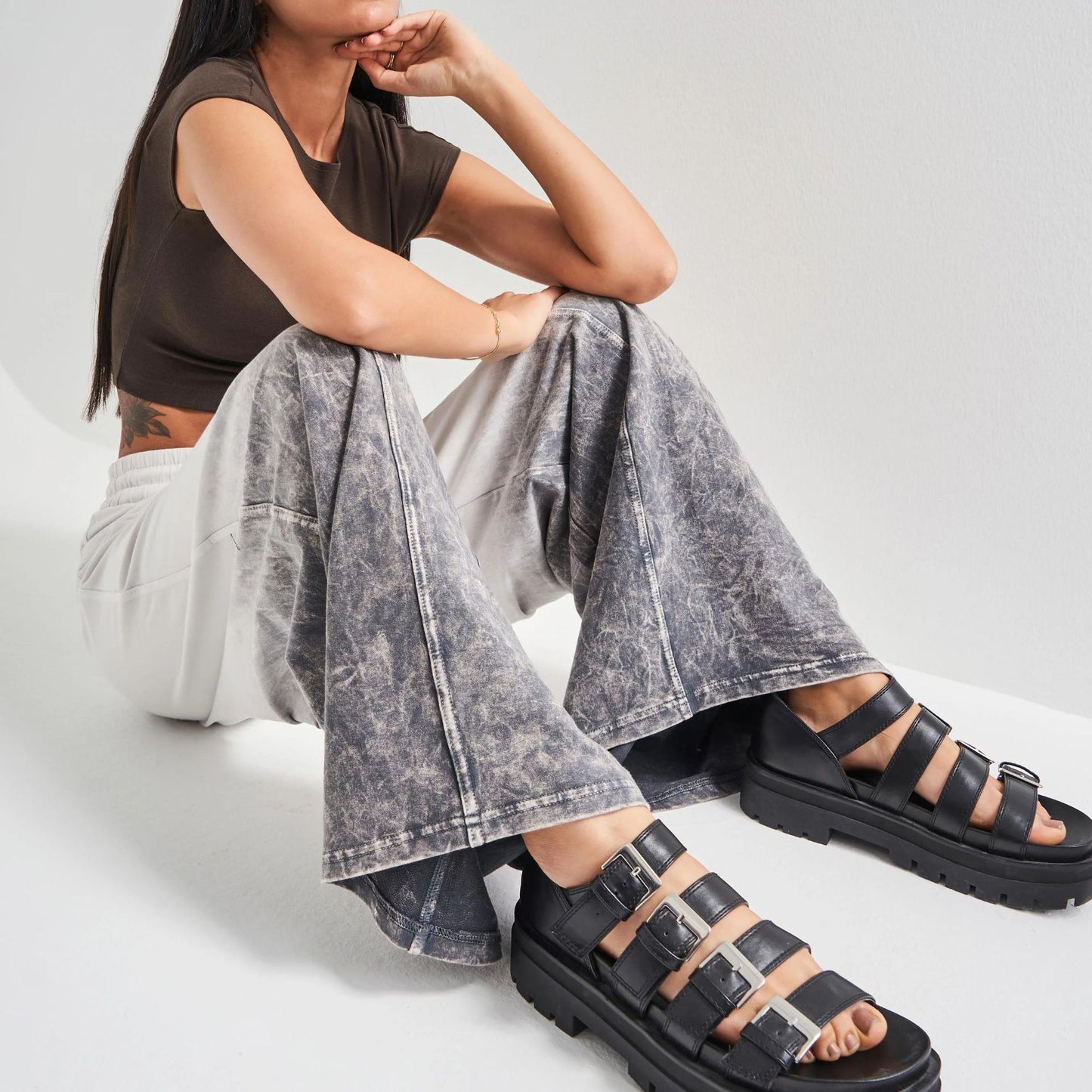 Damen Weitgeschnittene Freizeithose mit einzigartigem Ombre-Effekt Stalluxe