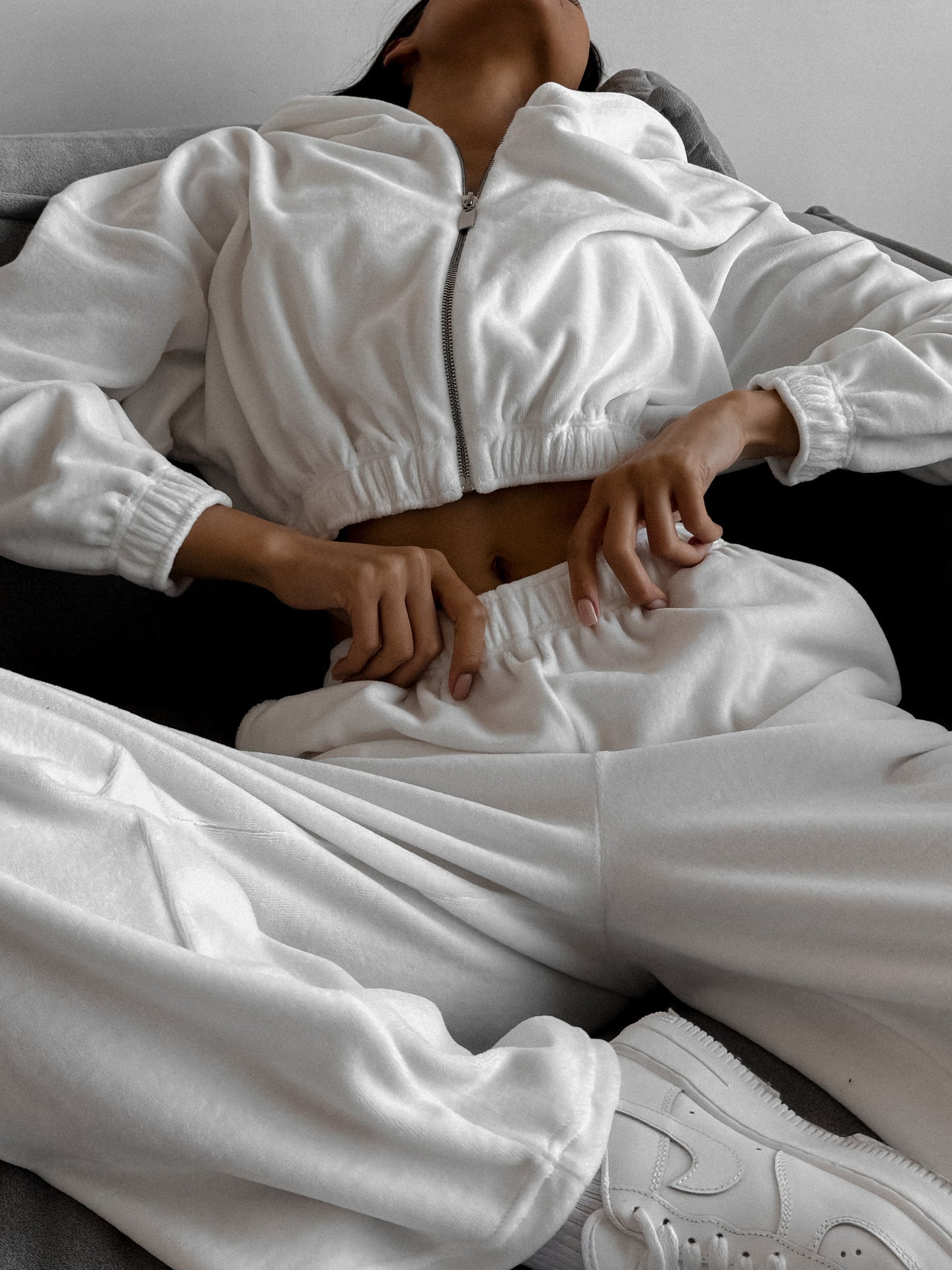 Damen Fleece-Jumpsuit mit Reißverschluss und elastischem Bund Stalluxe