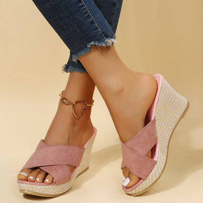 Damen Wedge-Sandalen mit elegantem Kreuzband und leichtem Fußbett Stalluxe